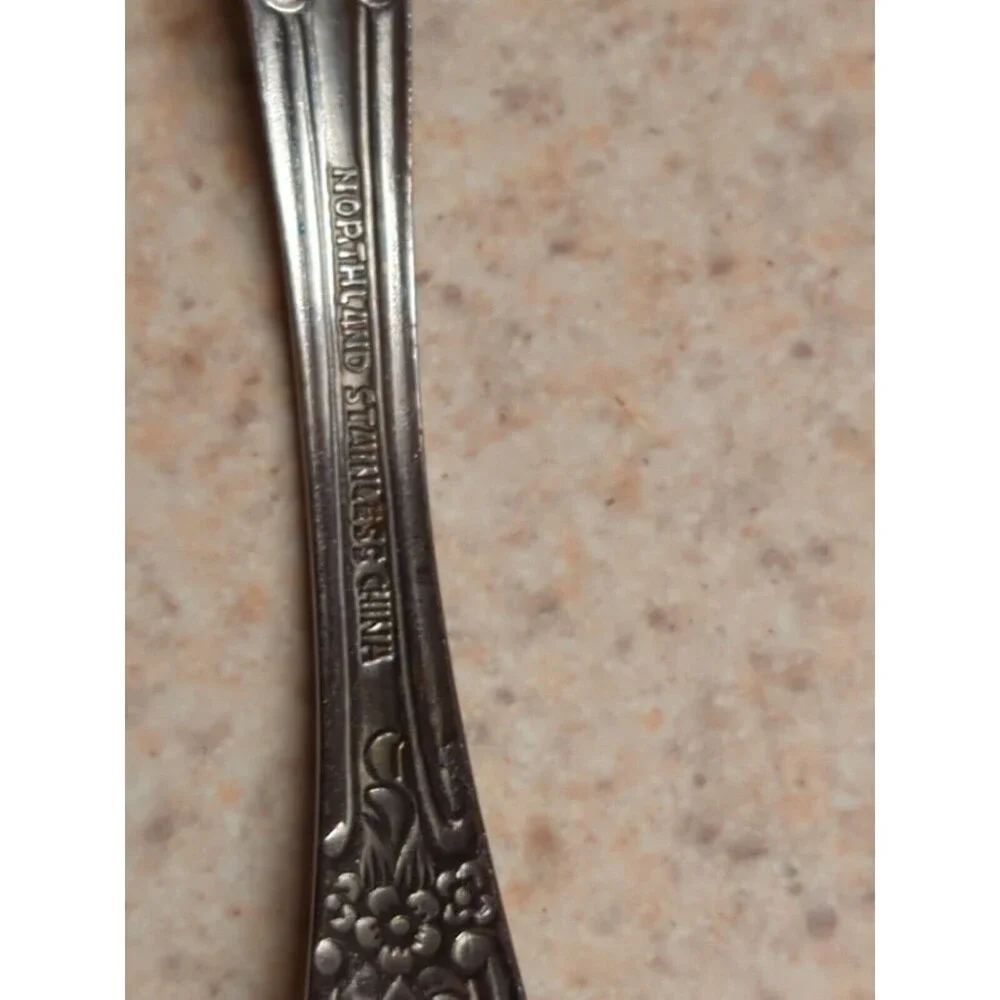 Northland CAROLINA Spoons Fork Korea Stainless Flatware Floral Rose
